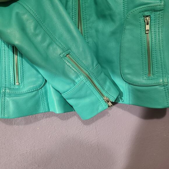 Women's Carrie Hoxton Leather Jacket 100%‎ Lambskin Casual Fashion Motorcycle L - Picture 6 of 8